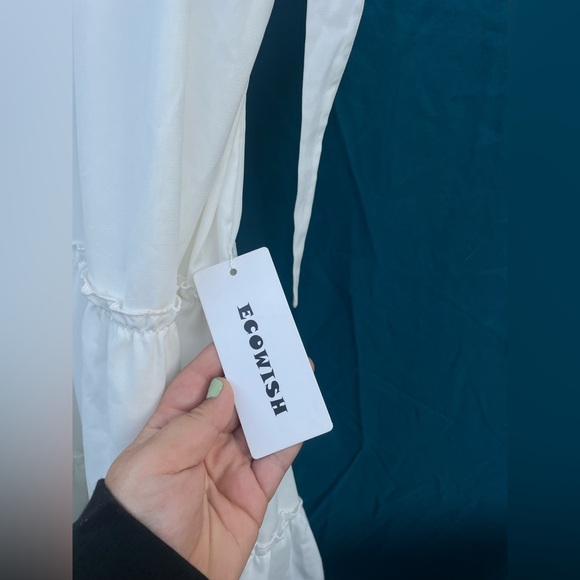 White Lace Trim Dress NWT - Picture 2 of 5